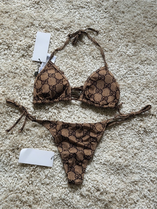 Gucci Other - Gucci Brown GG Monogram String Bikini set